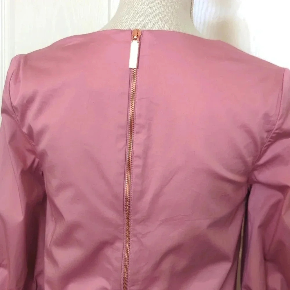 Ted Baker Pink Solyane Oversize Bow Sleeve Dress - Picture 8 of 9